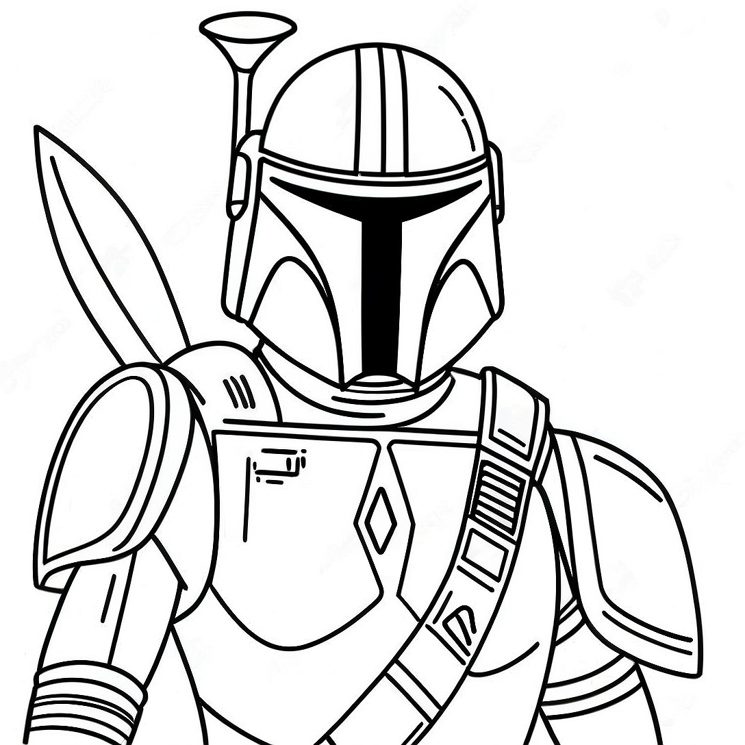 Star Wars Mandalorian Coloring Page | Star Wars Mandalorian coloring page