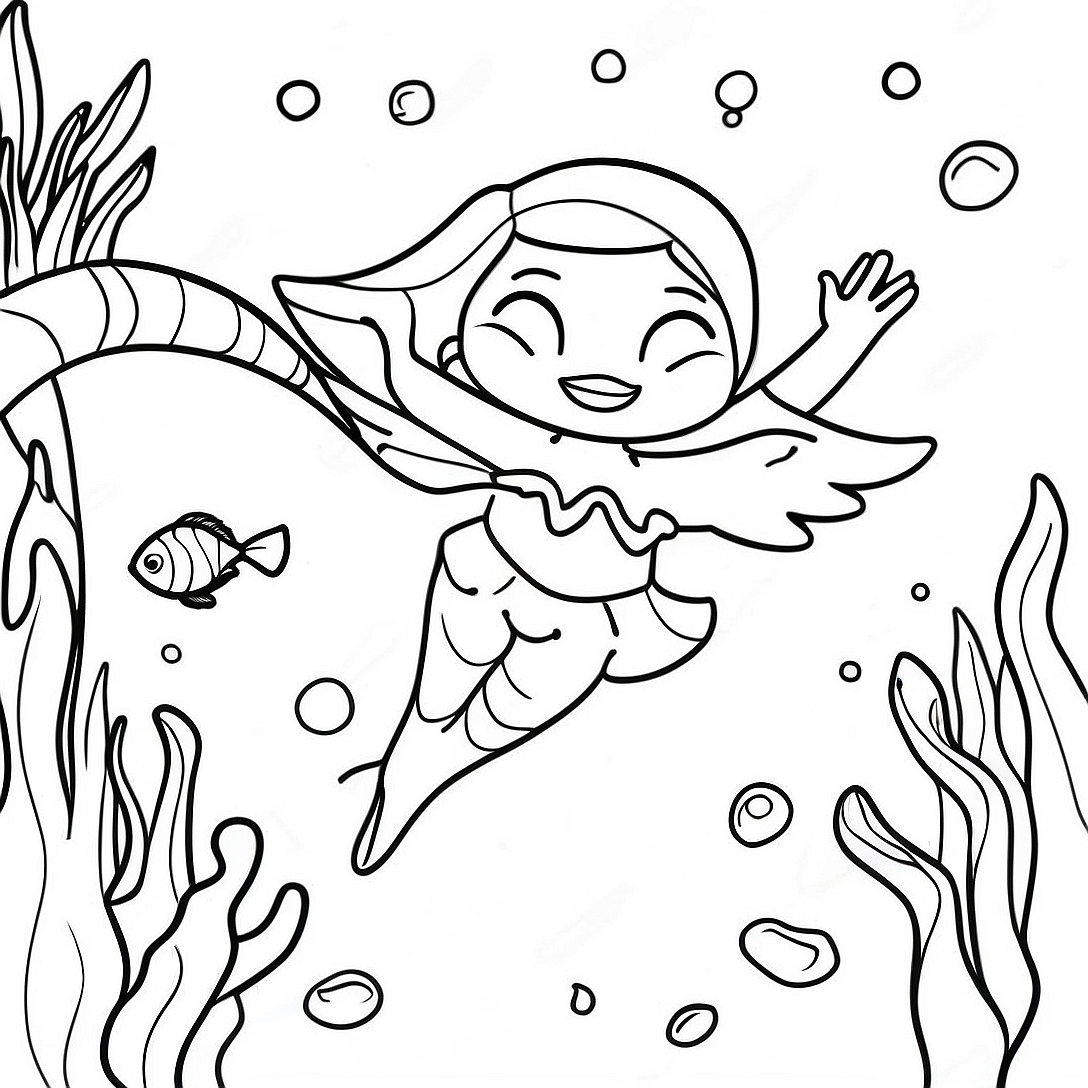 Mako Mermaids Underwater Adventure Coloring Page | Mako Mermaids coloring page