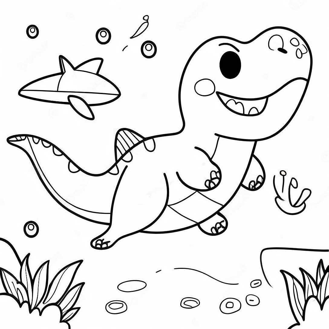 Dinosaur Shark Coloring Page | Dinosaur Shark coloring page
