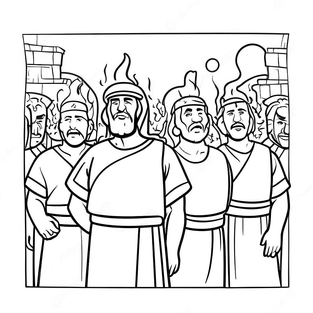 Shadrach Meshach and Abednego Coloring Page | Shadrach Meshach and Abednego coloring page