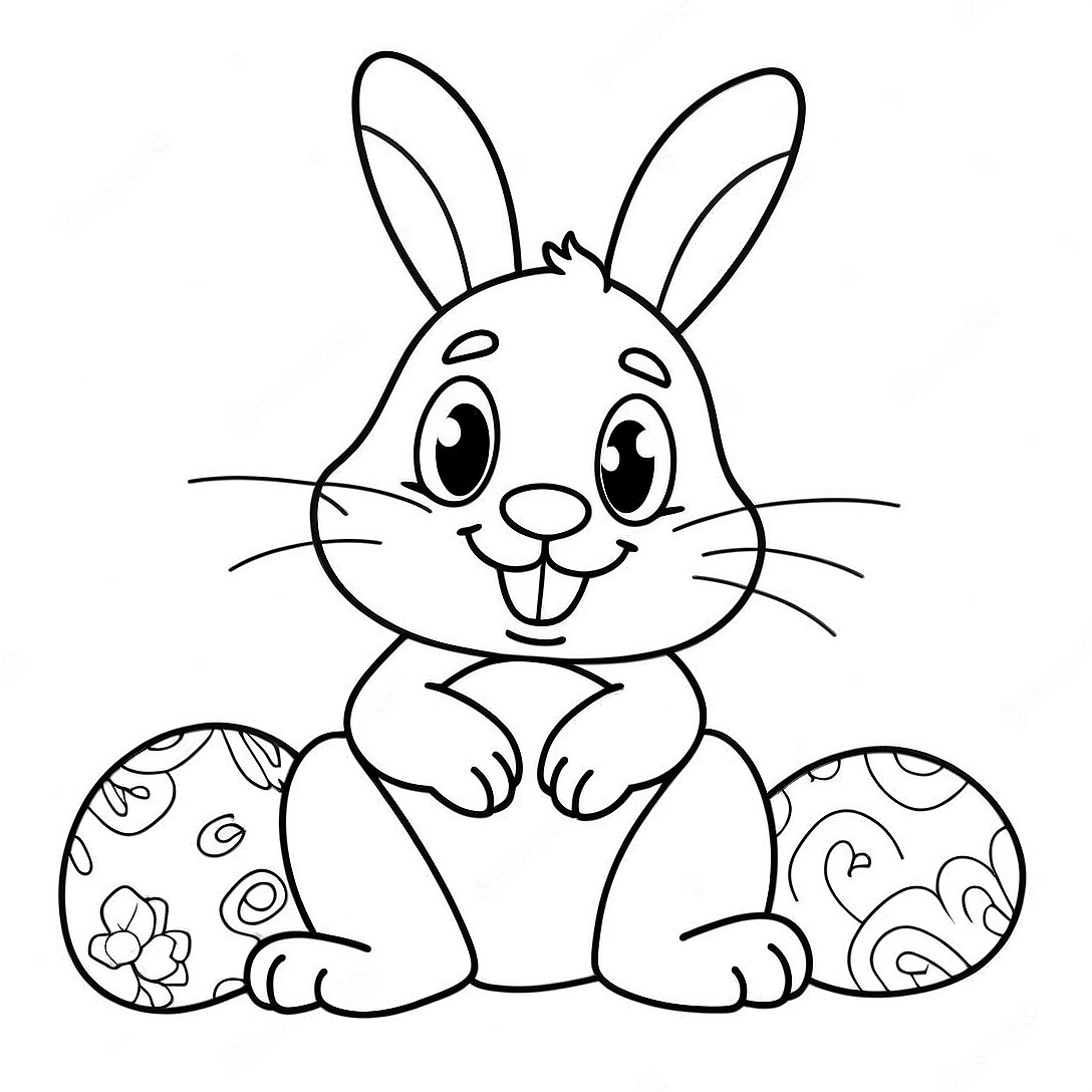 Easter Bunny Coloring Page | Easter for Adults coloring page