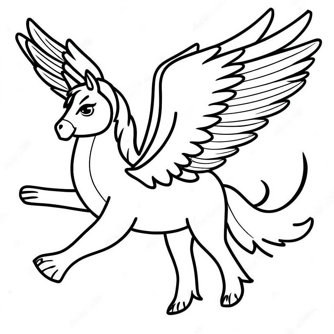 Majestic Hippogriff in Flight Coloring Page | Hippogriff coloring page