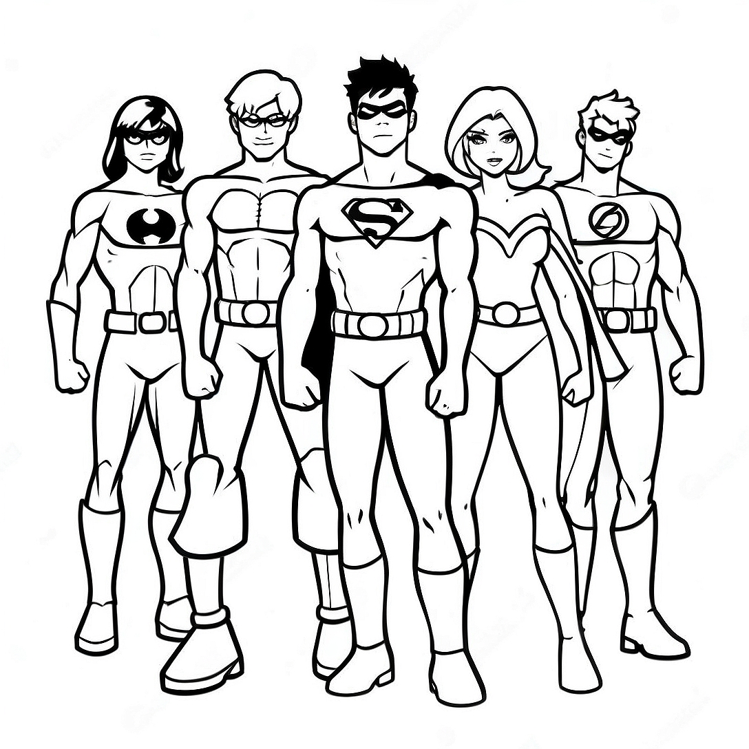 Young Justice Team Coloring Page | Young Justice coloring page