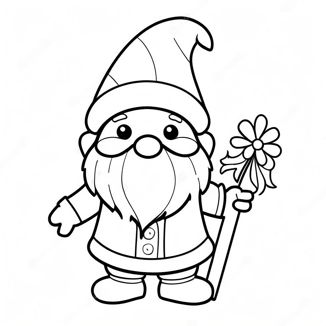 Christmas Gnome Coloring Page | Christmas Gnome coloring page