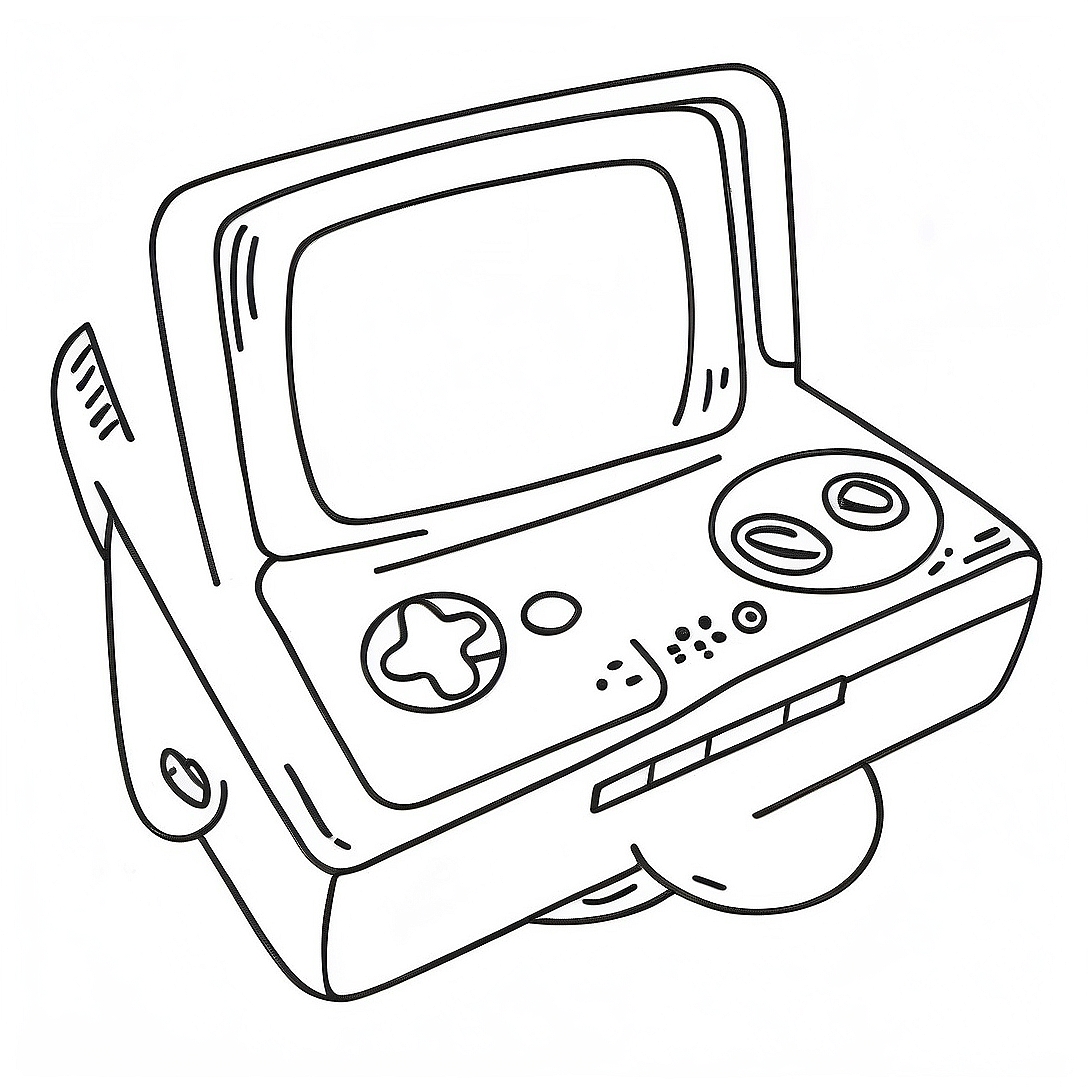 Retro Video Game Console Coloring Page | Video Game coloring page