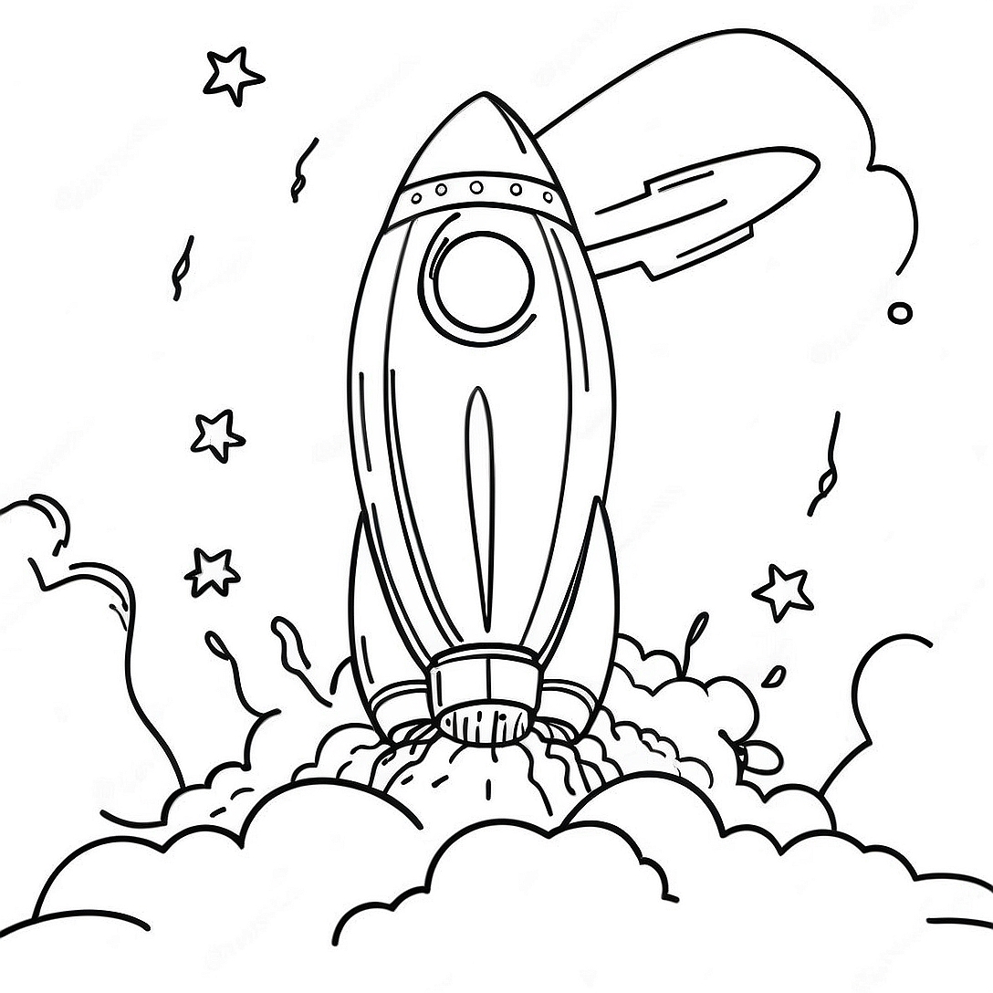 SpaceX Rocket Launching Coloring Page | SpaceX coloring page