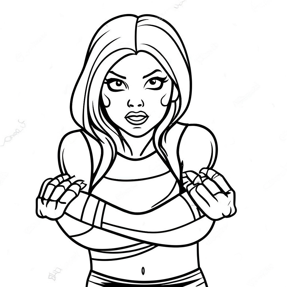 Alexa Bliss Wrestling Action Coloring Page | Alexa Bliss coloring page
