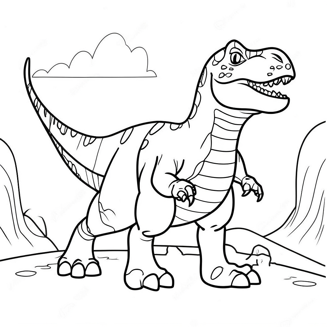 Giganotosaurus Roaring Coloring Page | Giganotosaurus Jurassic World Dominion coloring page