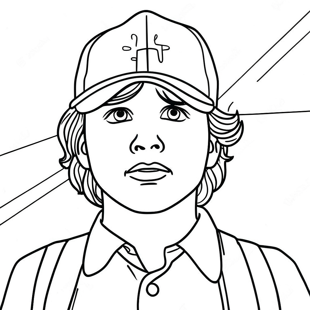 Stranger Things Steve in Upside Down Coloring Page | Stranger Things Steve coloring page