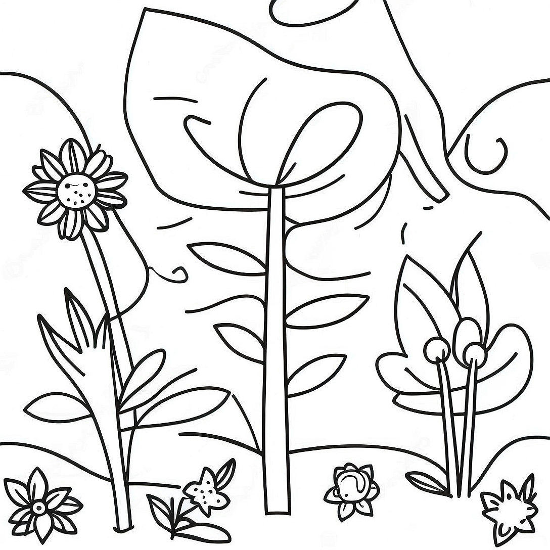 Klee's Colorful Garden Coloring Page | Klee coloring page