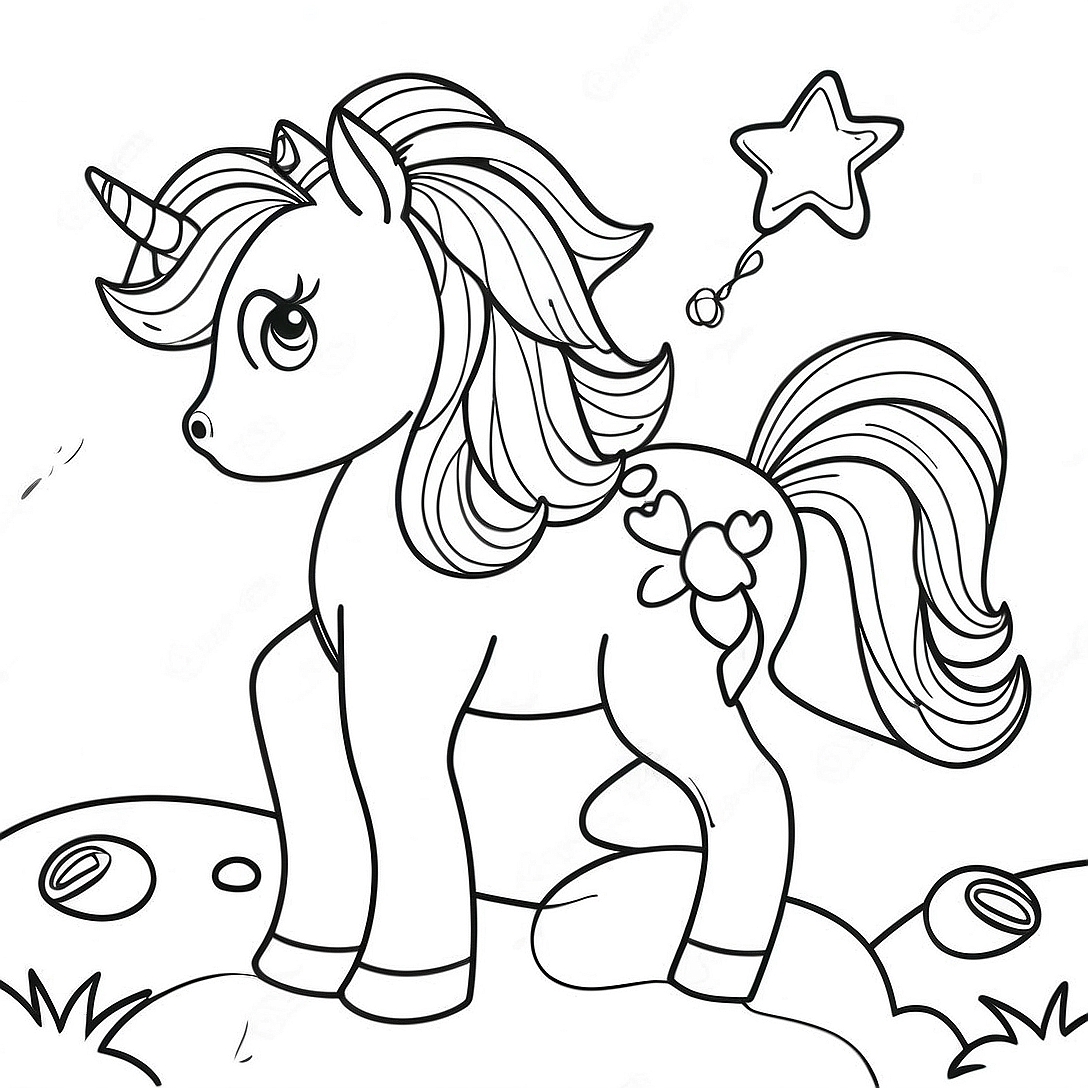 Sunny Starscout with Sparkling Mane Coloring Page | MLP G5 coloring page