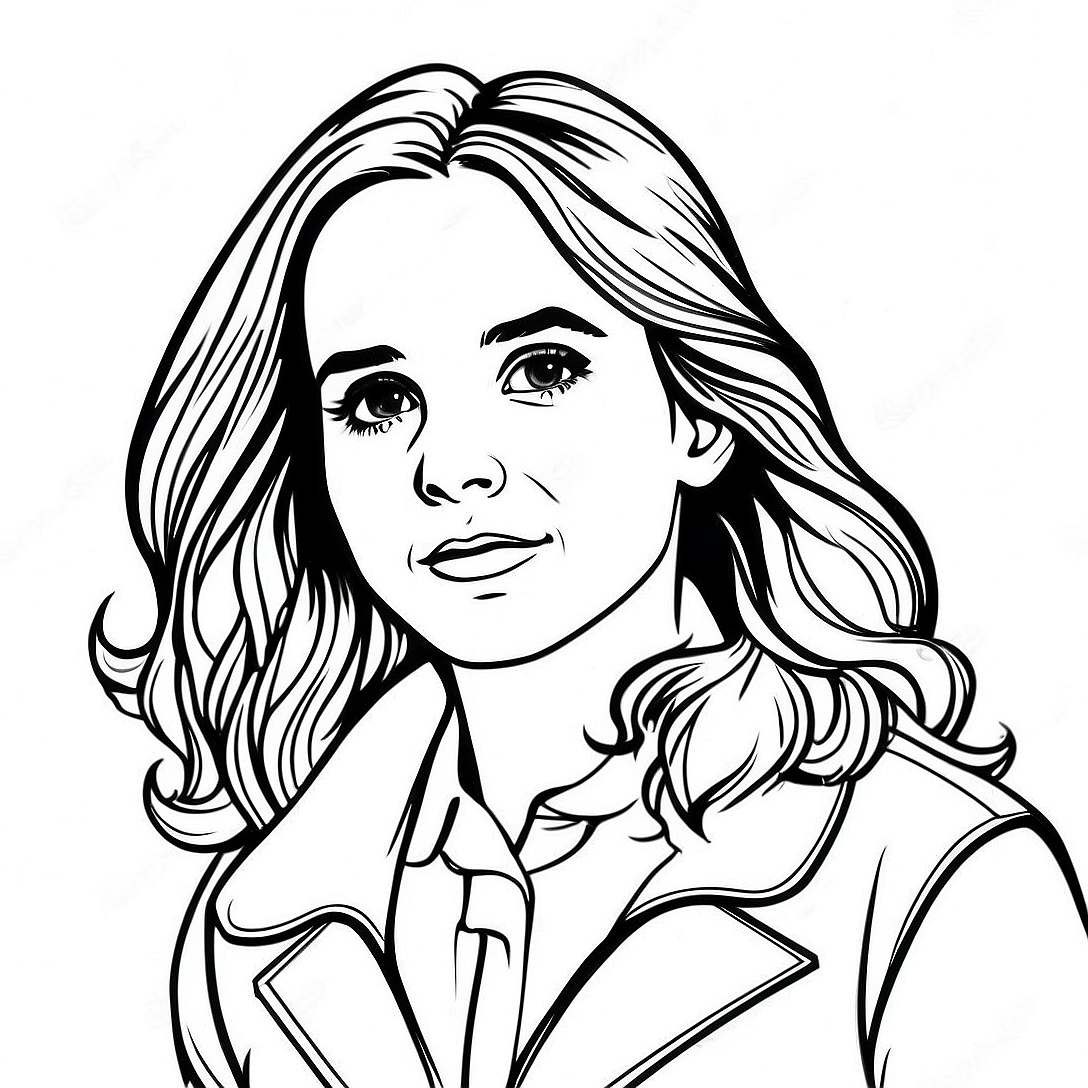 Emma Watson as Hermione Granger Coloring Page | Emma Watson coloring page