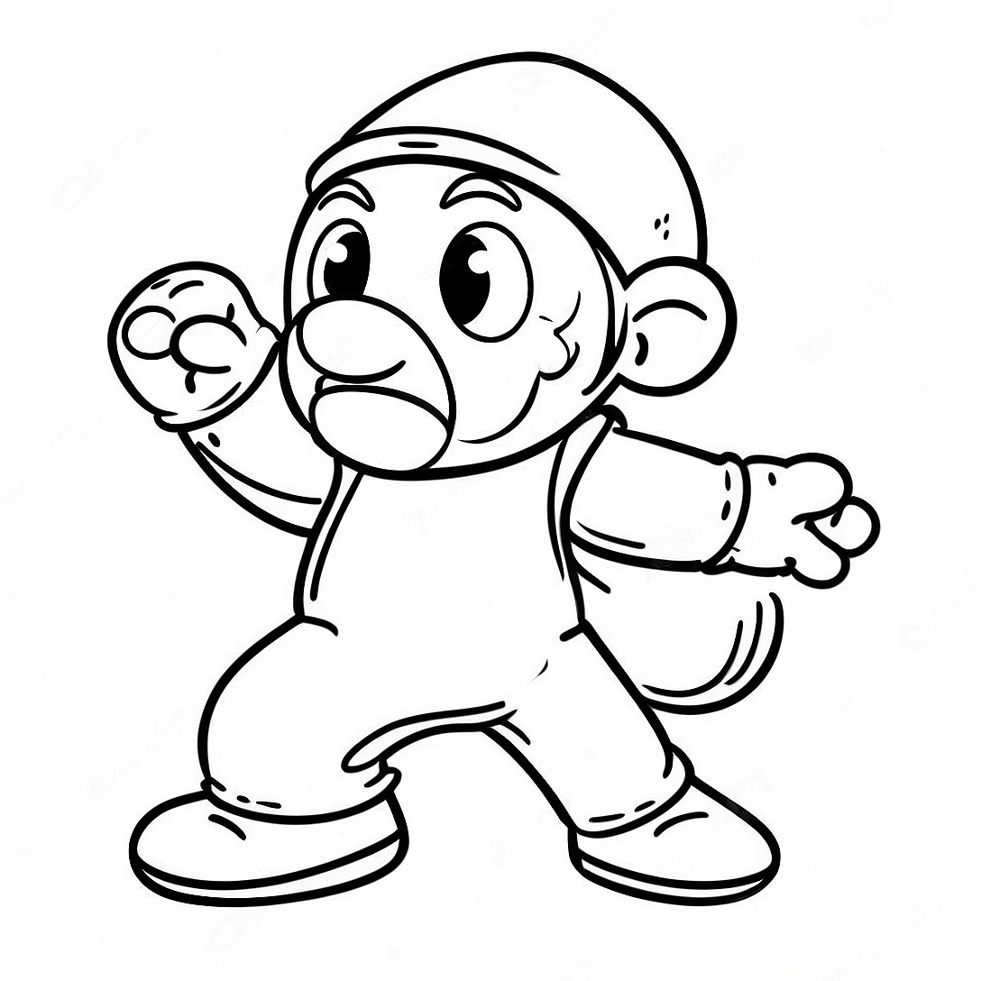 Whitty FNF Character in Action Coloring Page | Whitty FNF coloring page