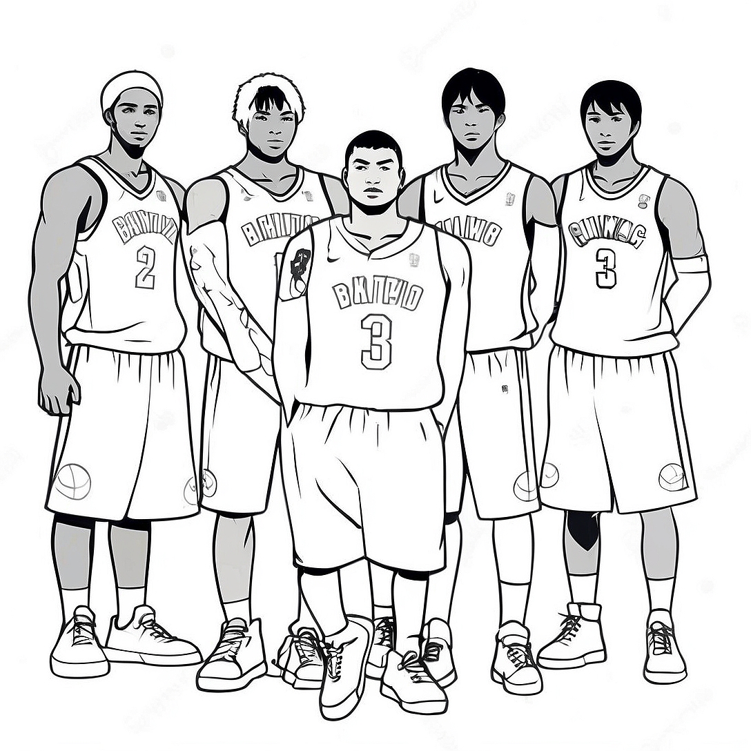 Kuroko's Basketball Team Coloring Page | Kuroko's Basketball coloring page
