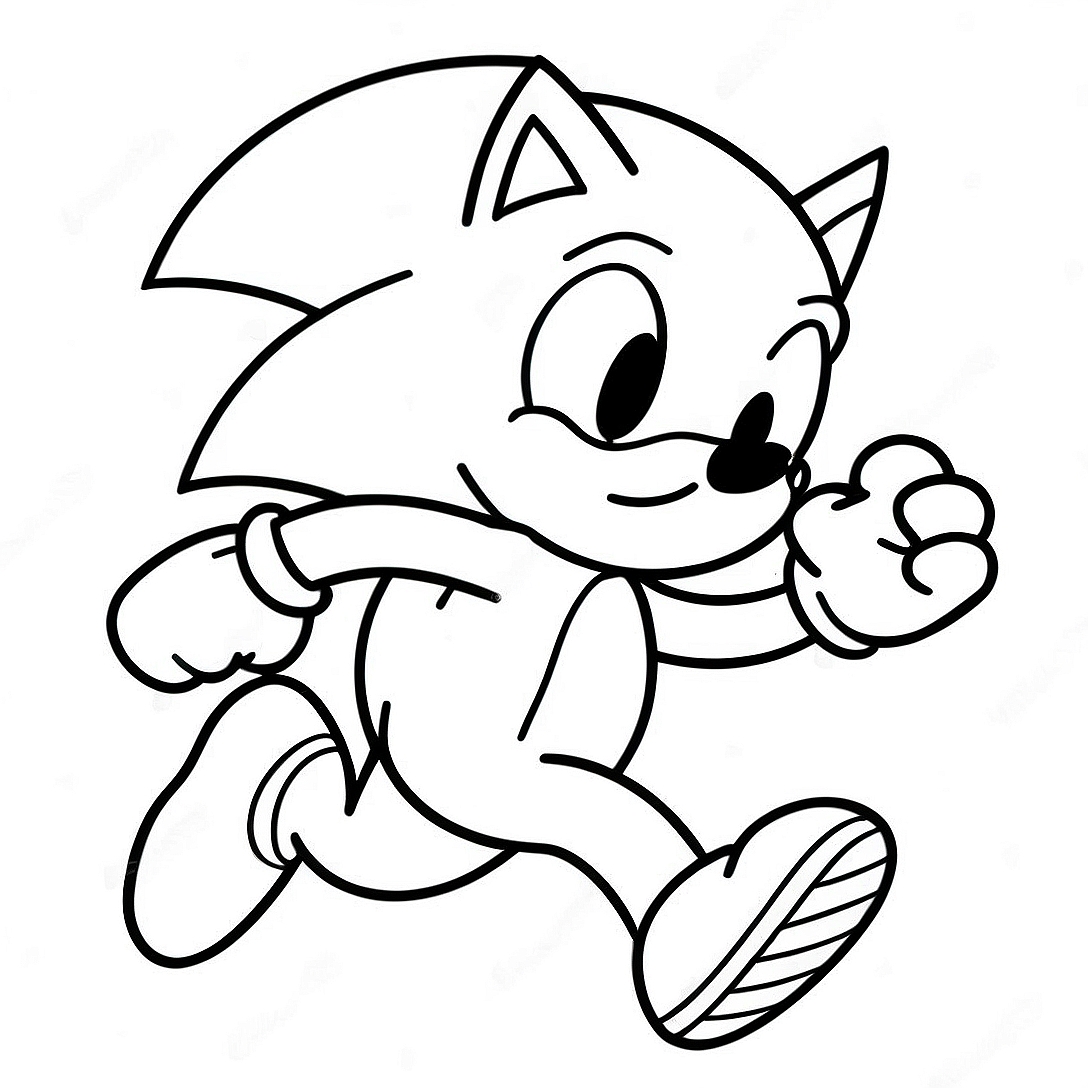 Sonic Running Fast Coloring Page | Sonic Superstars coloring page