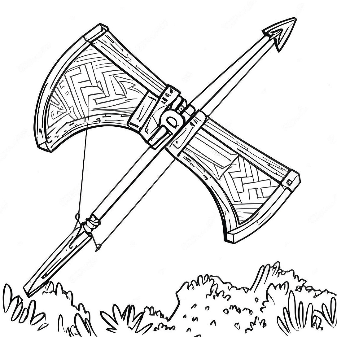 Minecraft Bow and Arrow Coloring Page | Minecraft Bow and Arrow coloring page