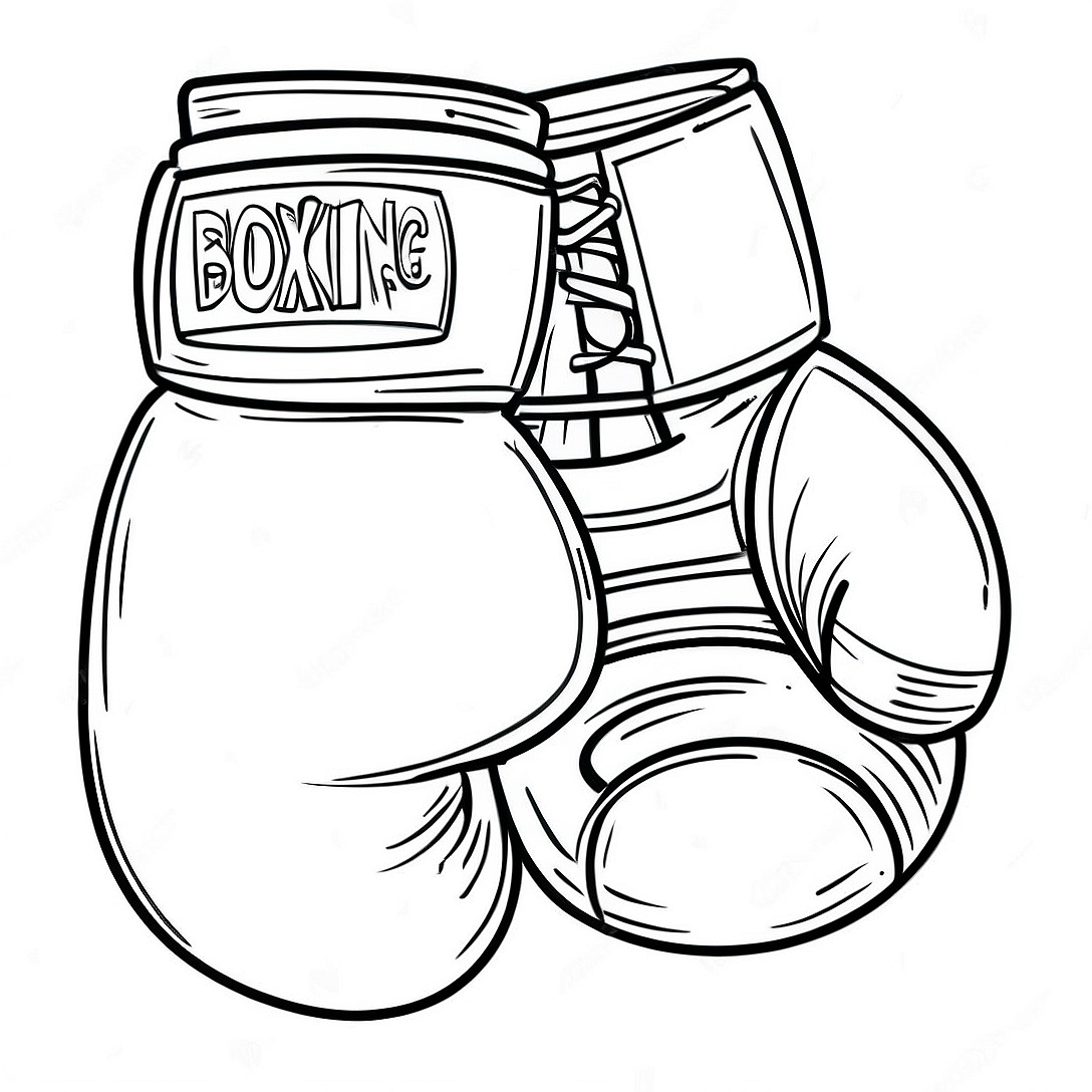 Boxing Gloves Coloring Page | Boxing coloring page