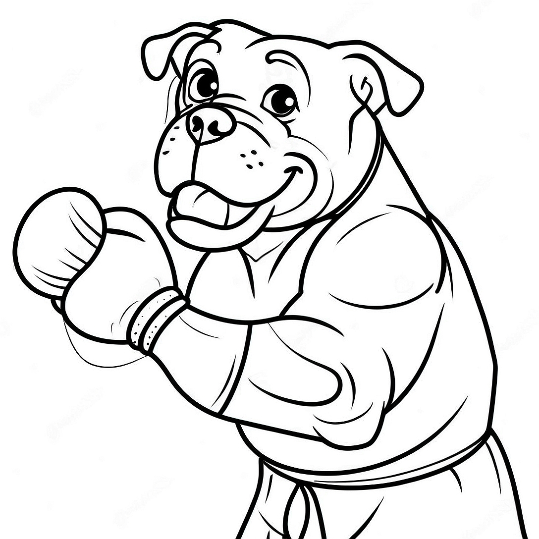 Boxer in Action Coloring Page | Boxing coloring page