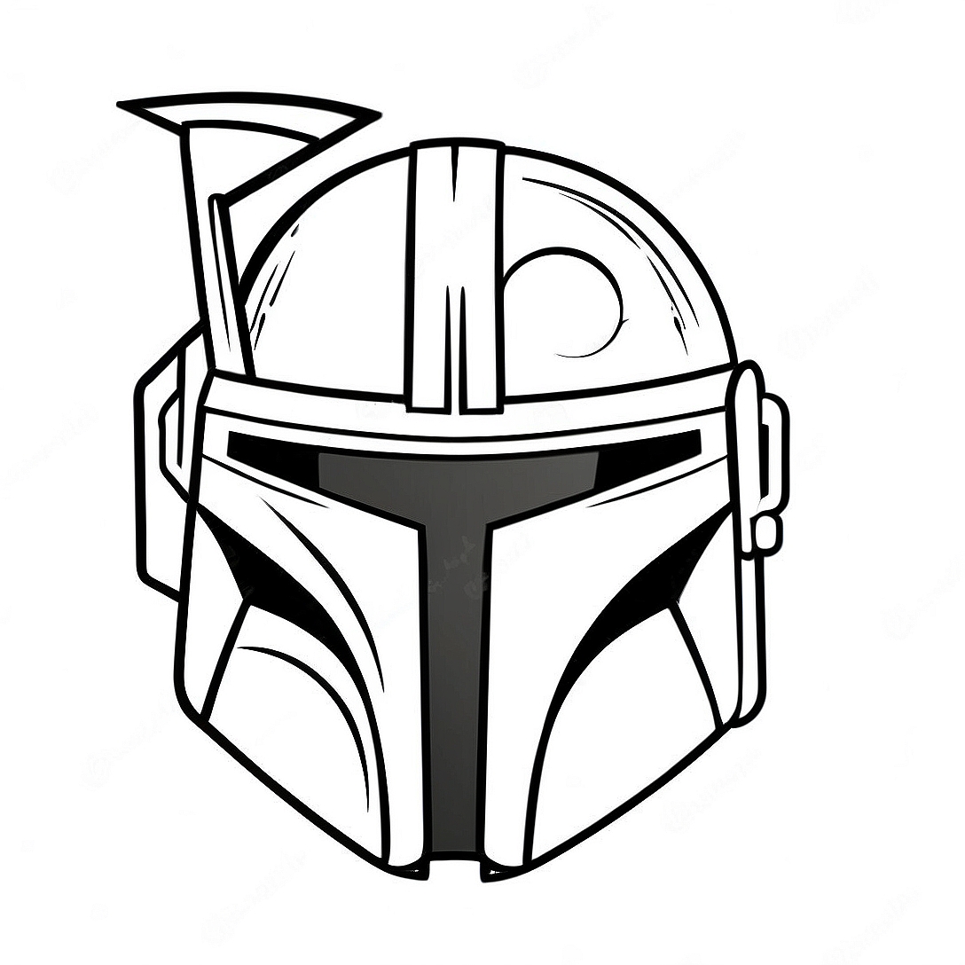 Mandalorian Helmet Coloring Page | Mandalorian Helmet coloring page