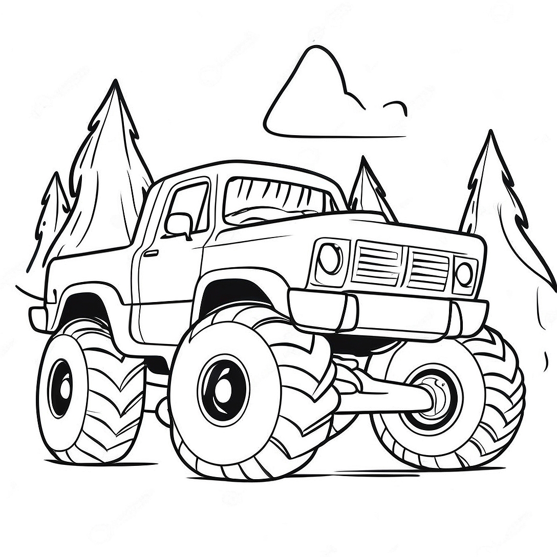 Epic Bigfoot Monster Truck Adventure Coloring Page | Bigfoot Monster Truck Page coloring page
