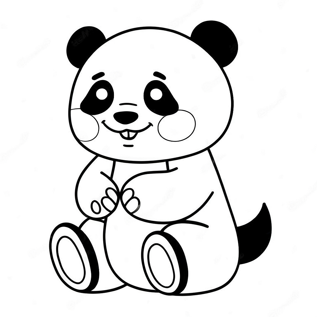 Cute Qiqi with Panda Coloring Page | Genshin Impact QiQi coloring page
