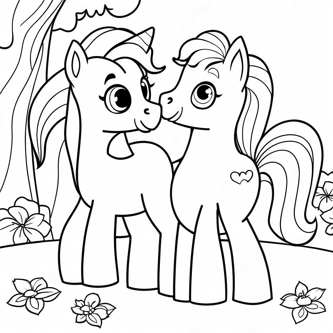 Cute Pony Friends Coloring Page | Pony Life coloring page