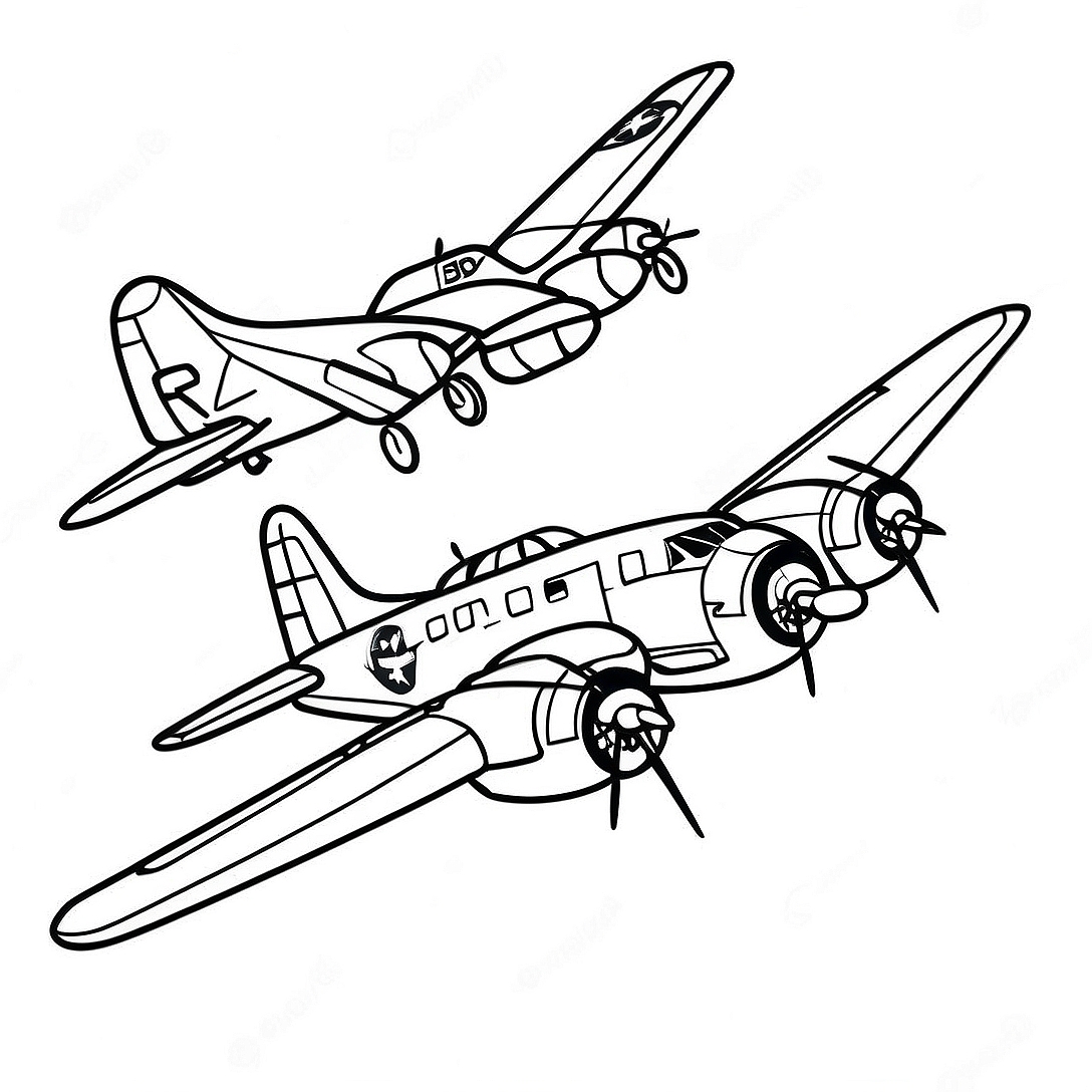 B-17 Bomber Coloring Page | B-17 Bomber coloring page
