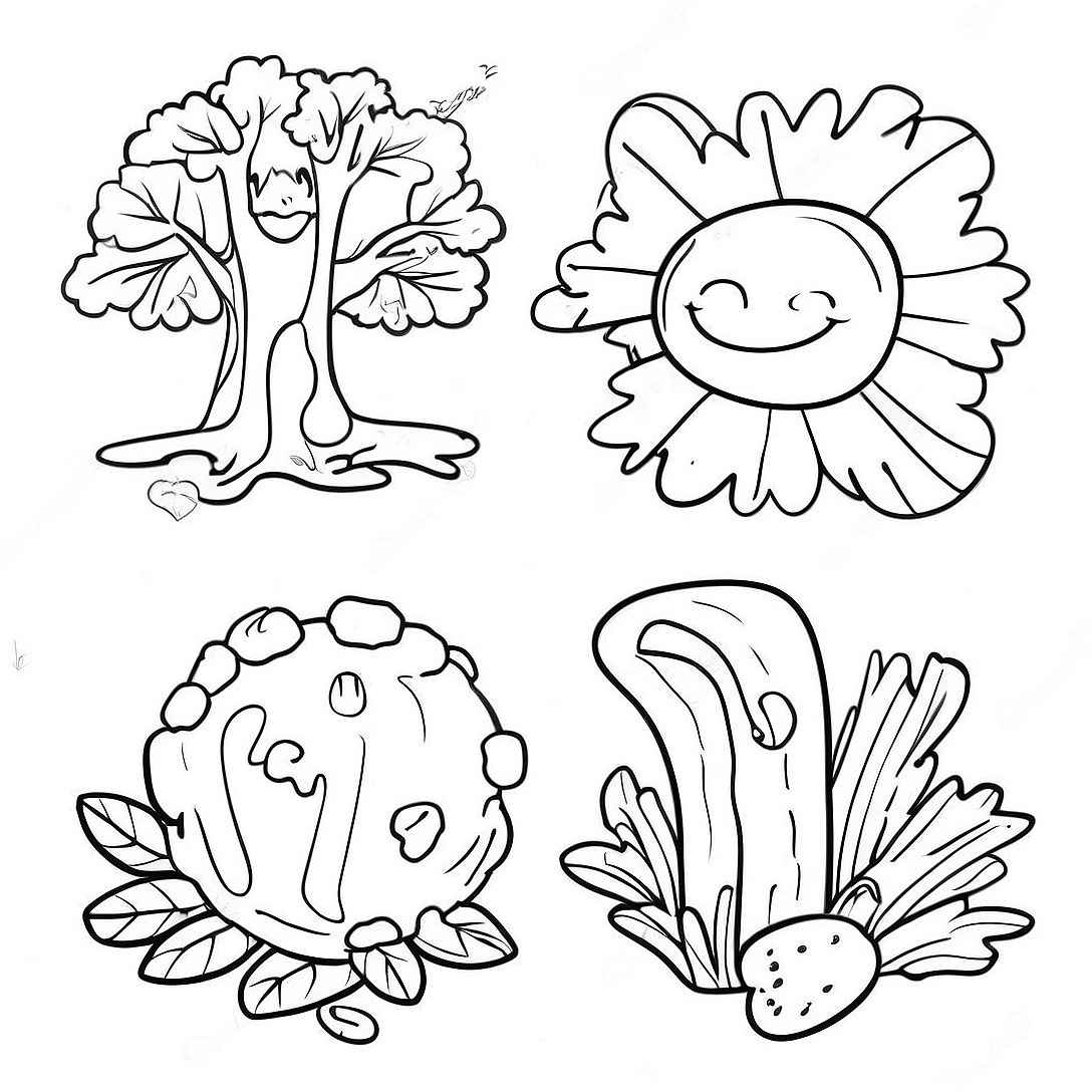 Four Seasons Nature Coloring Page | Four Seasons coloring page