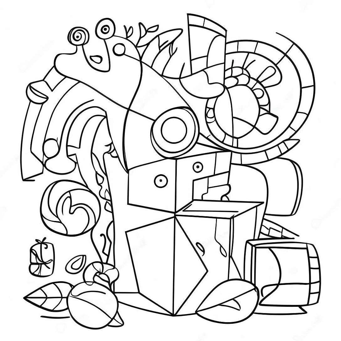 Cubism Coloring Page | Cubism coloring page