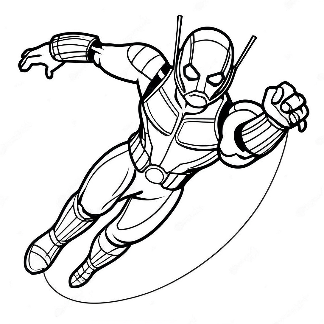 Ant Man in Action Coloring Page | Ant Man coloring page