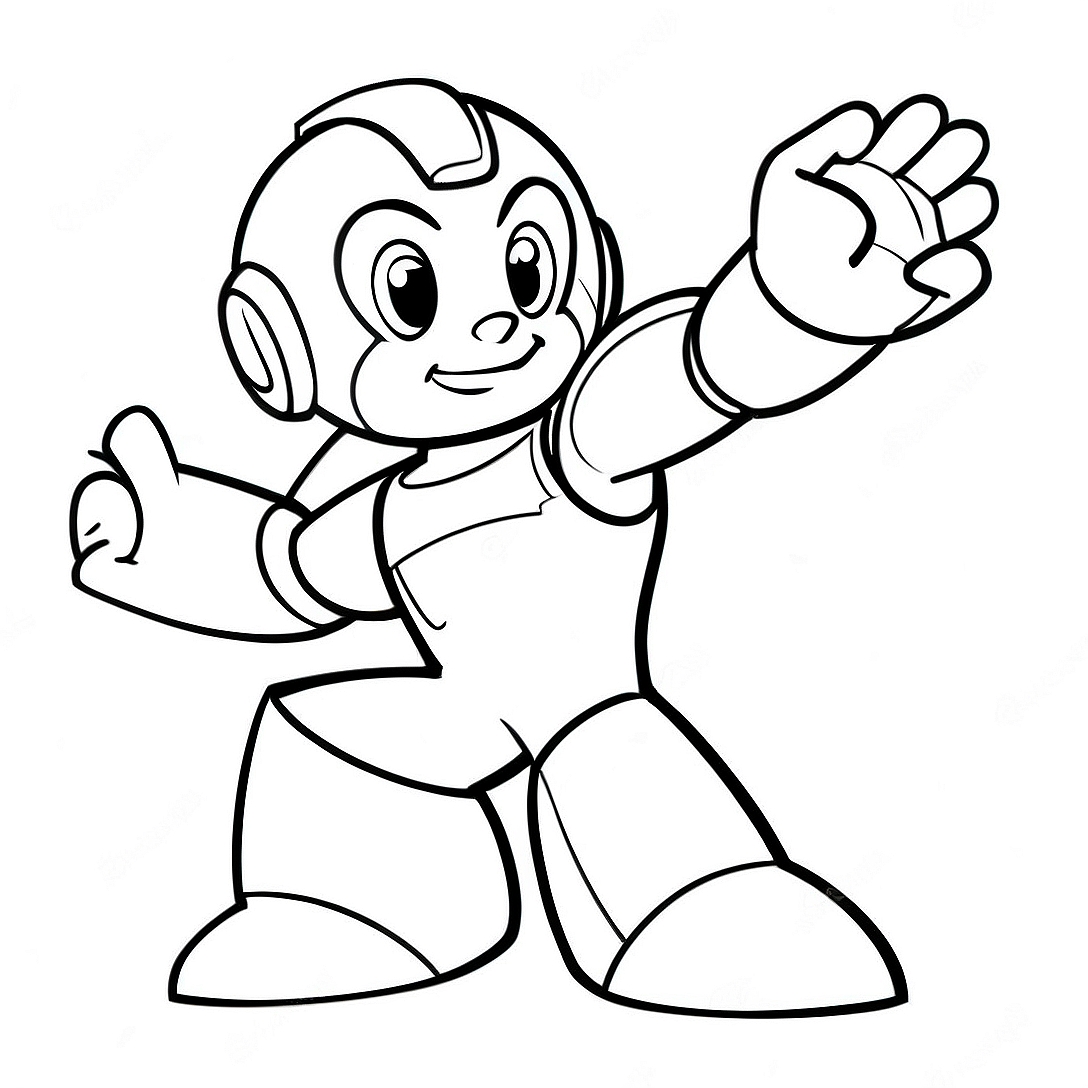 MegaMan in Action Coloring Page | MegaMan coloring page