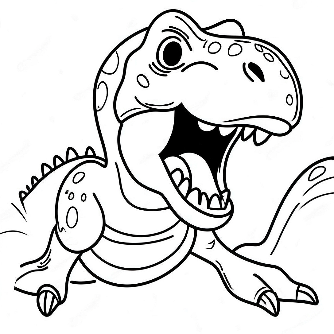 T-Rex Roaring Coloring Page | Jurassic Park coloring page