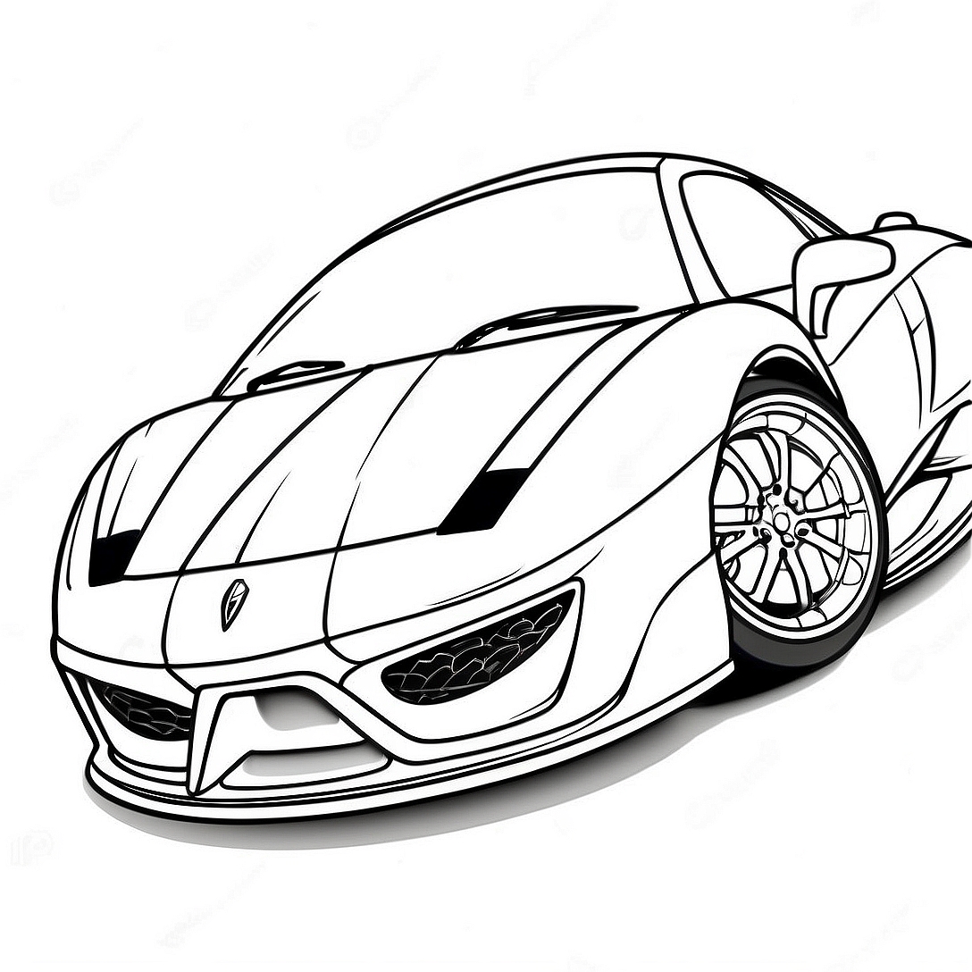 Luxury Supercar Sports Car Coloring Page | Supercar Sports Car coloring page