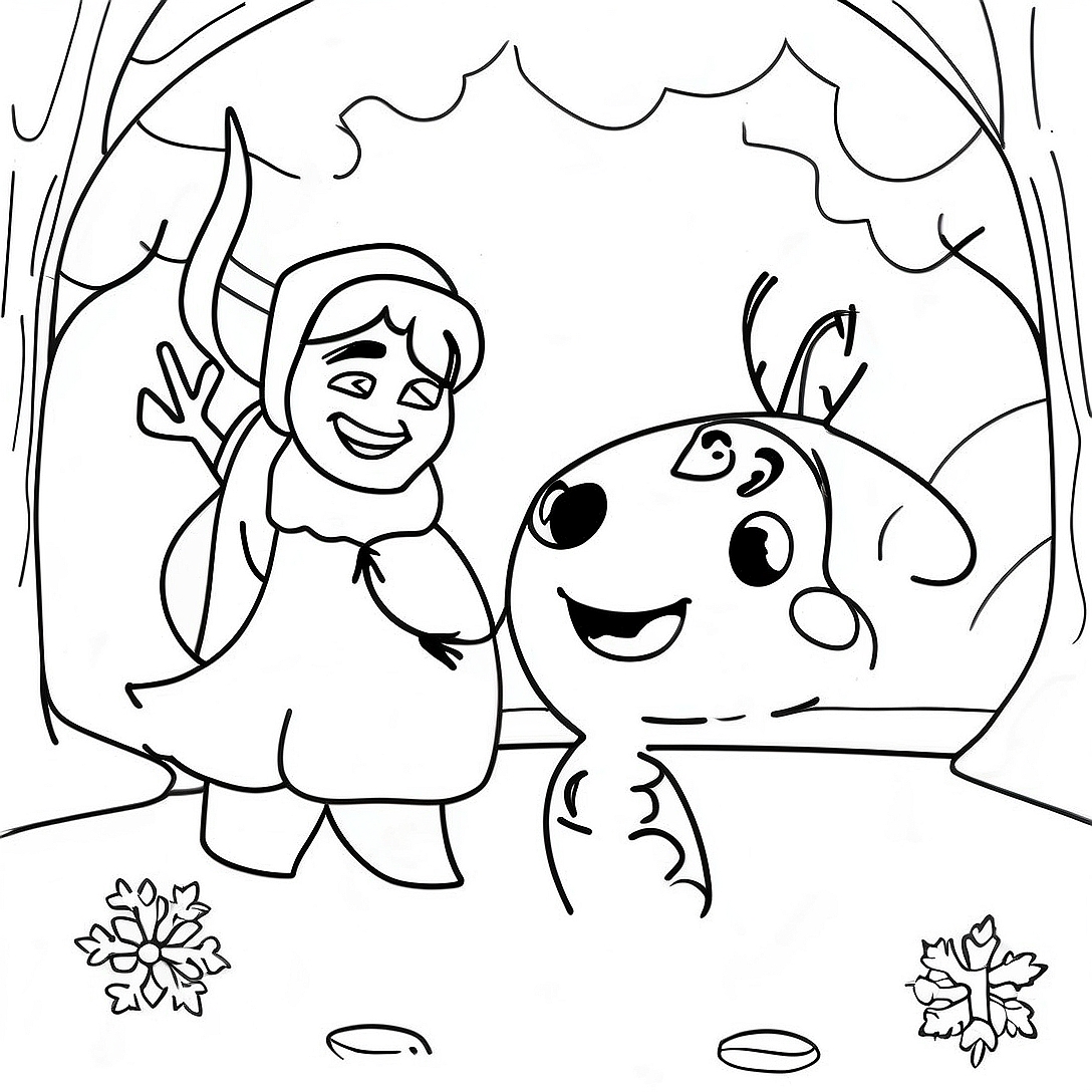 Frozen Christmas Wonderland Coloring Page | Frozen Christmas coloring page