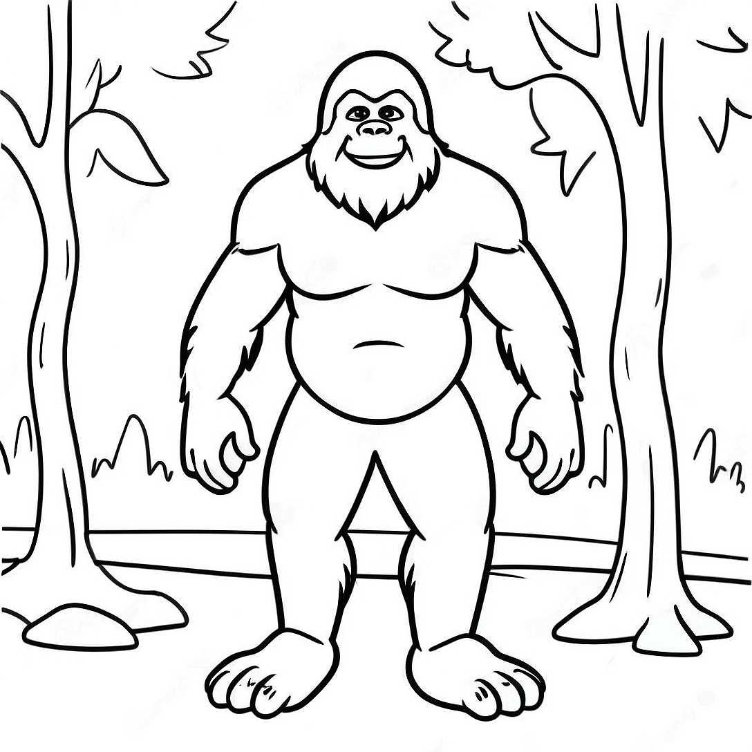 Bigfoot Coloring Page | Bigfoot coloring page