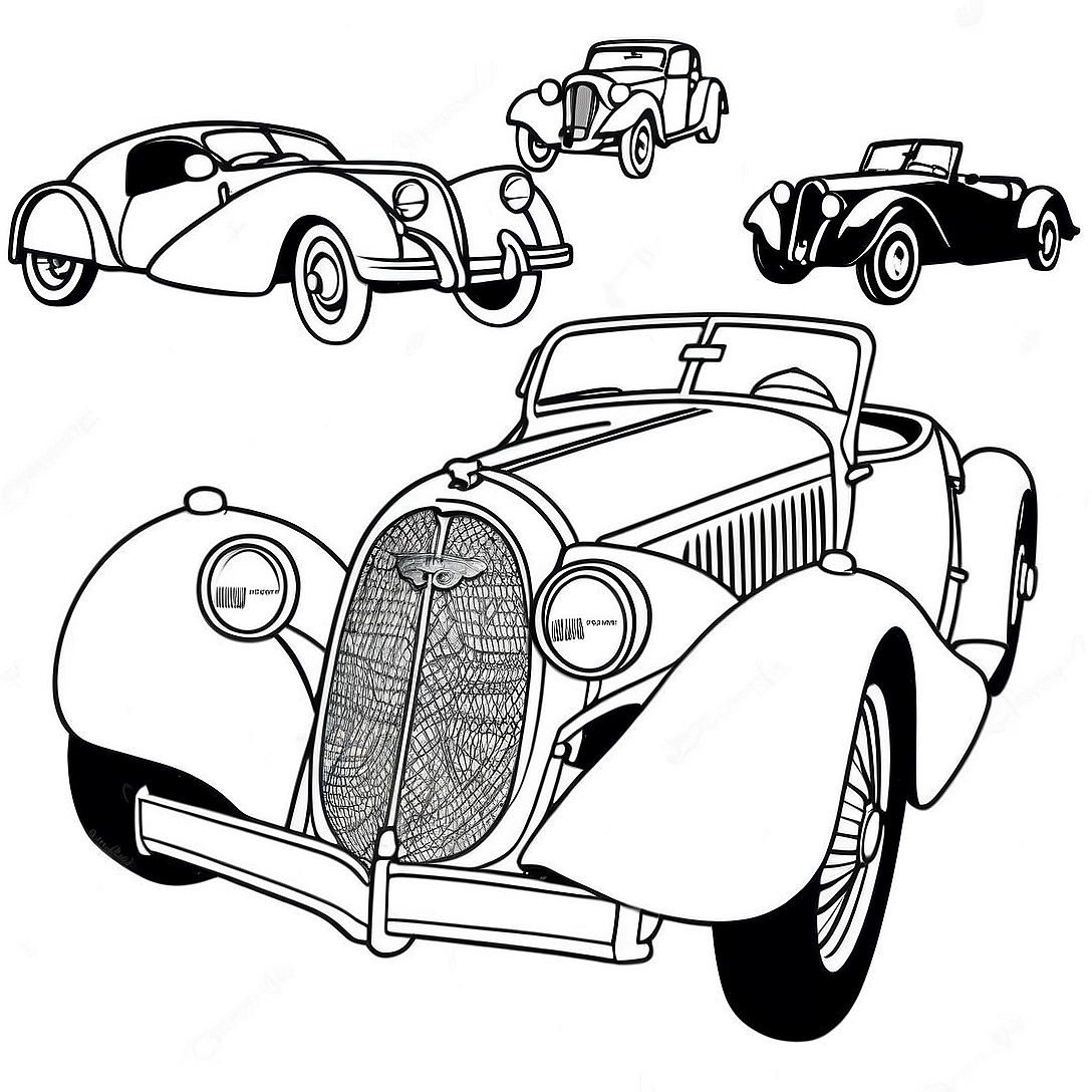 Classic Bugatti Car Coloring Page | Bugatti coloring page