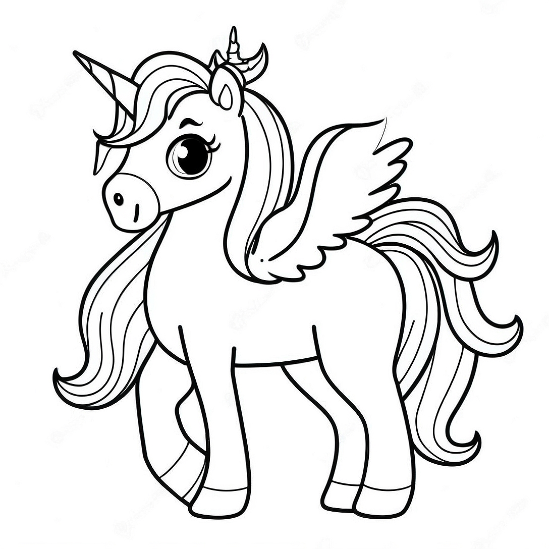 Adorable Unicorn Coloring Page | Cute for Girls coloring page