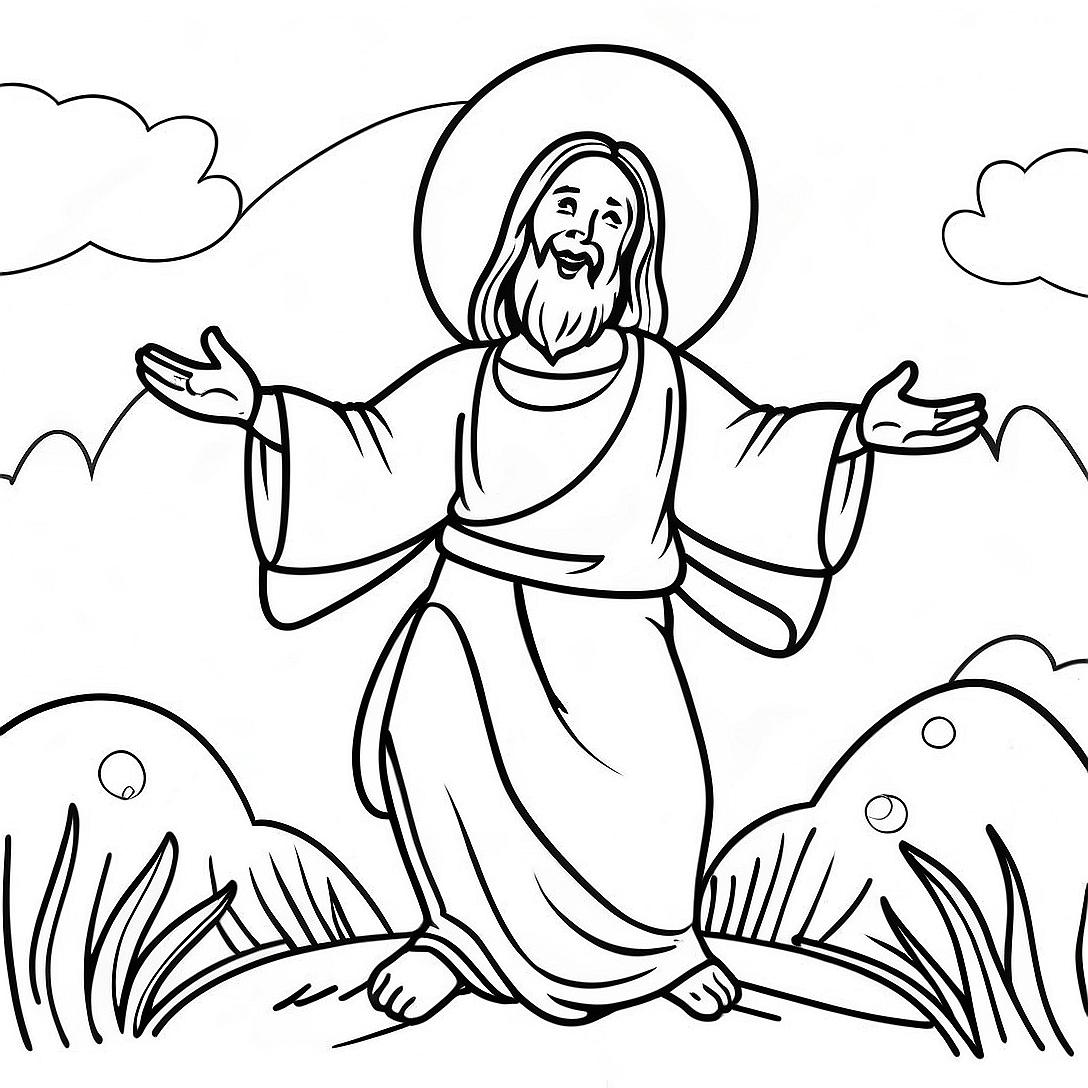 Joyful He Is Risen Coloring Page | He Is Risen coloring page