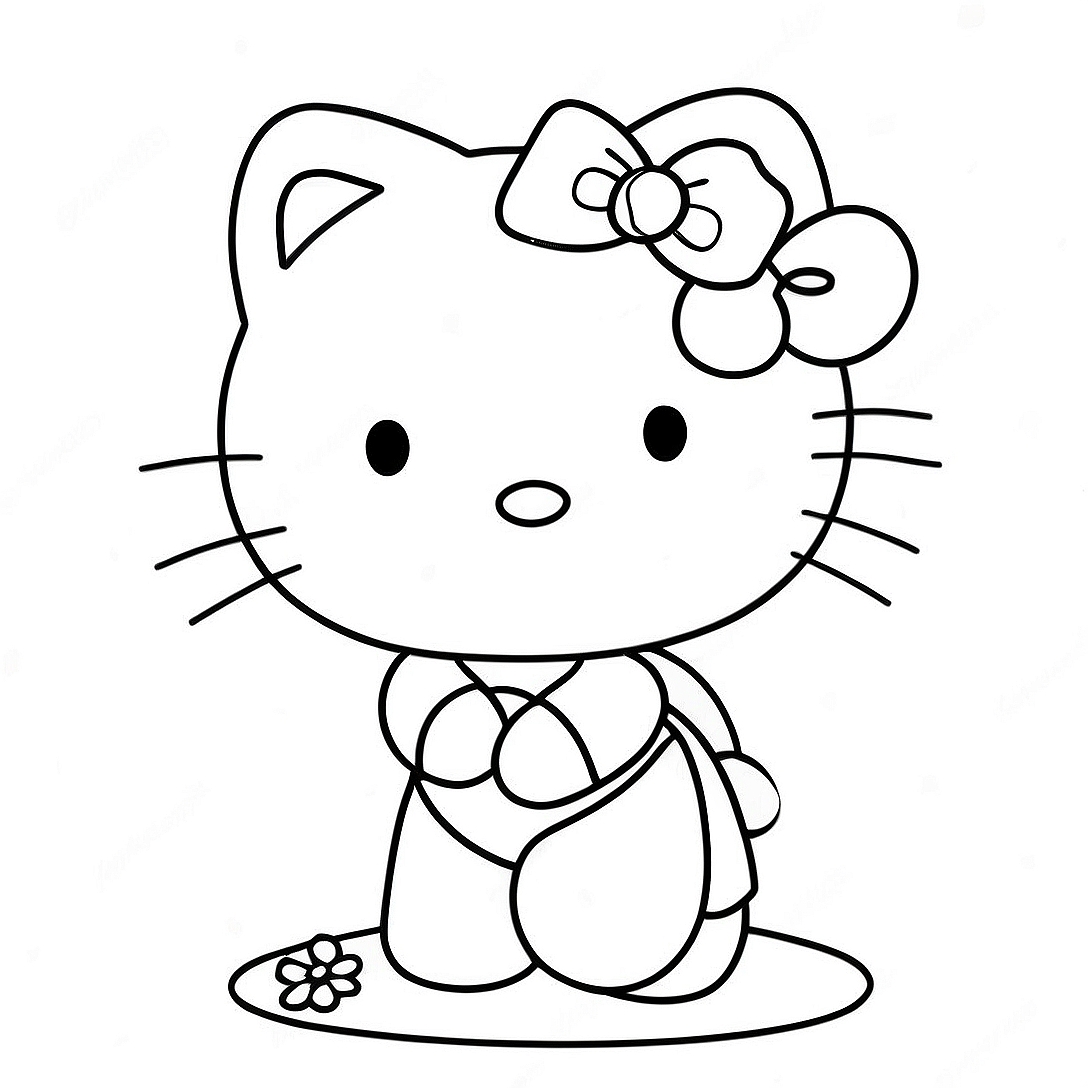 Hello Kitty Coloring Page | Hello Kitty and Spiderman coloring page