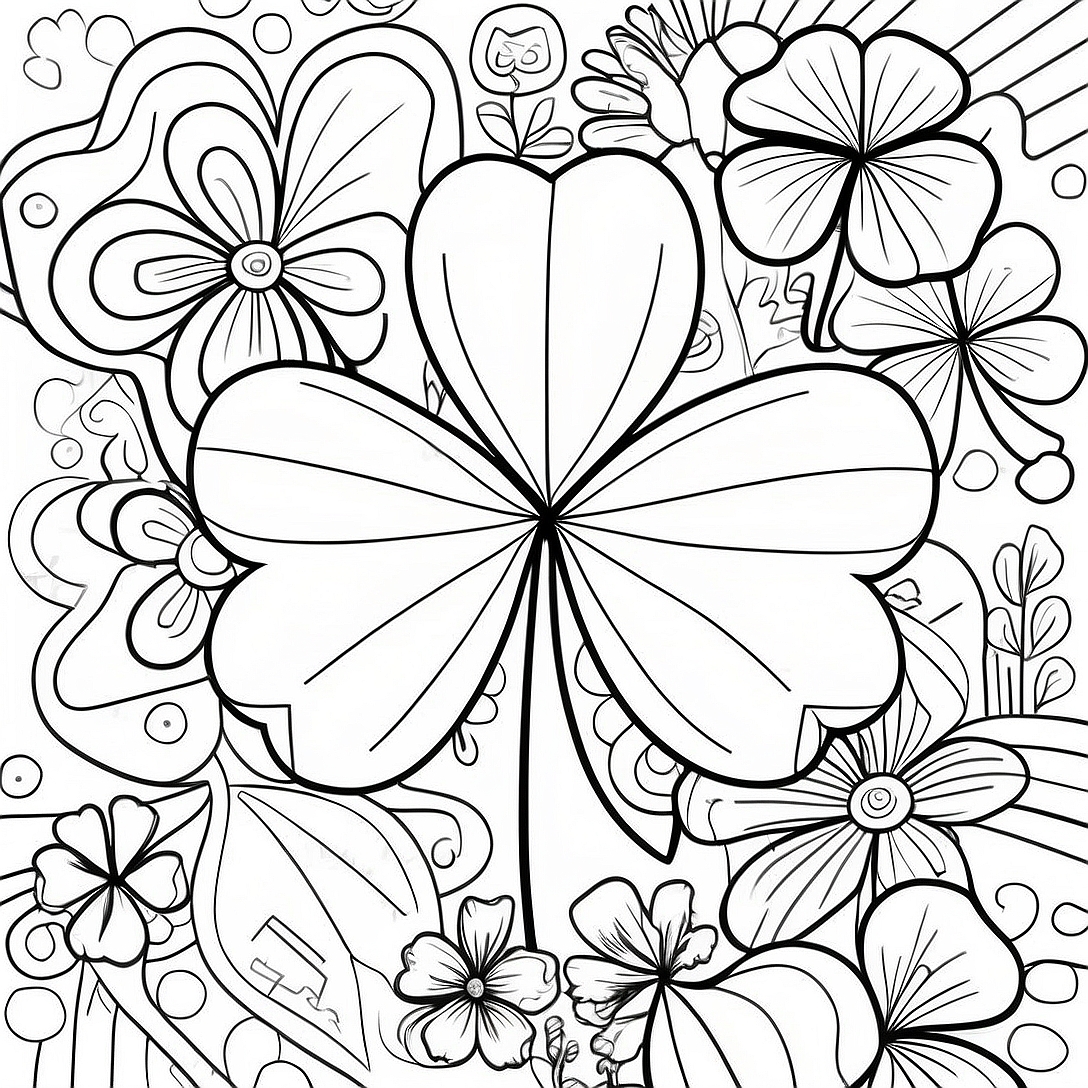 Irish Shamrock Coloring Page | Irish coloring page