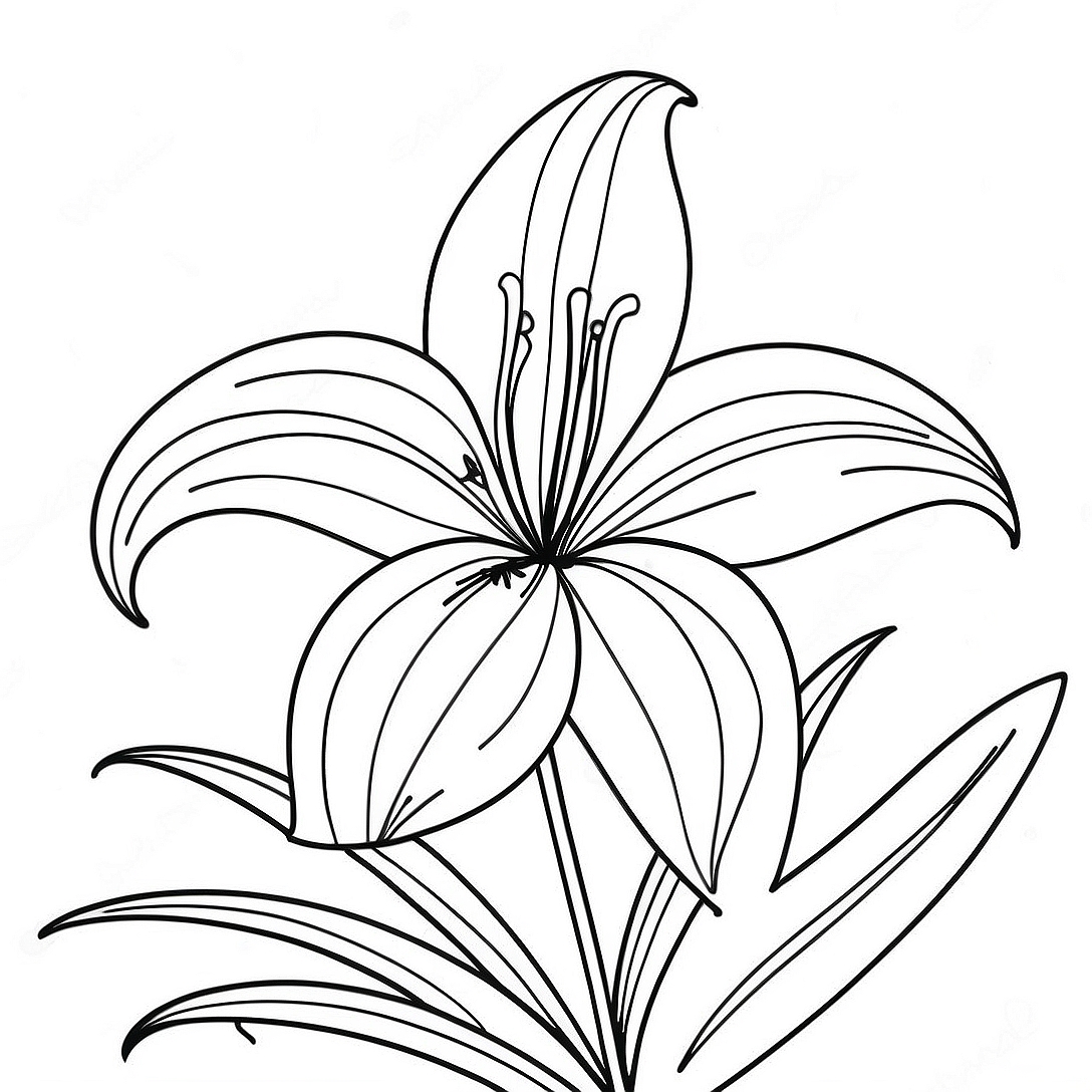 Lily Flower Coloring Page | Lily Flower coloring page