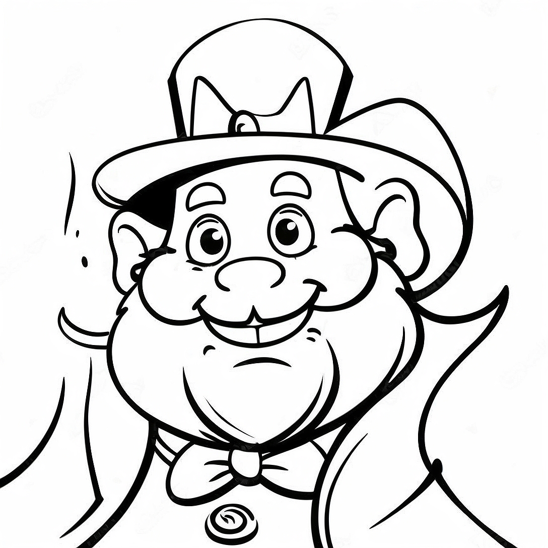Cheerful Leprechaun Coloring Page | St Patrick's Day coloring page