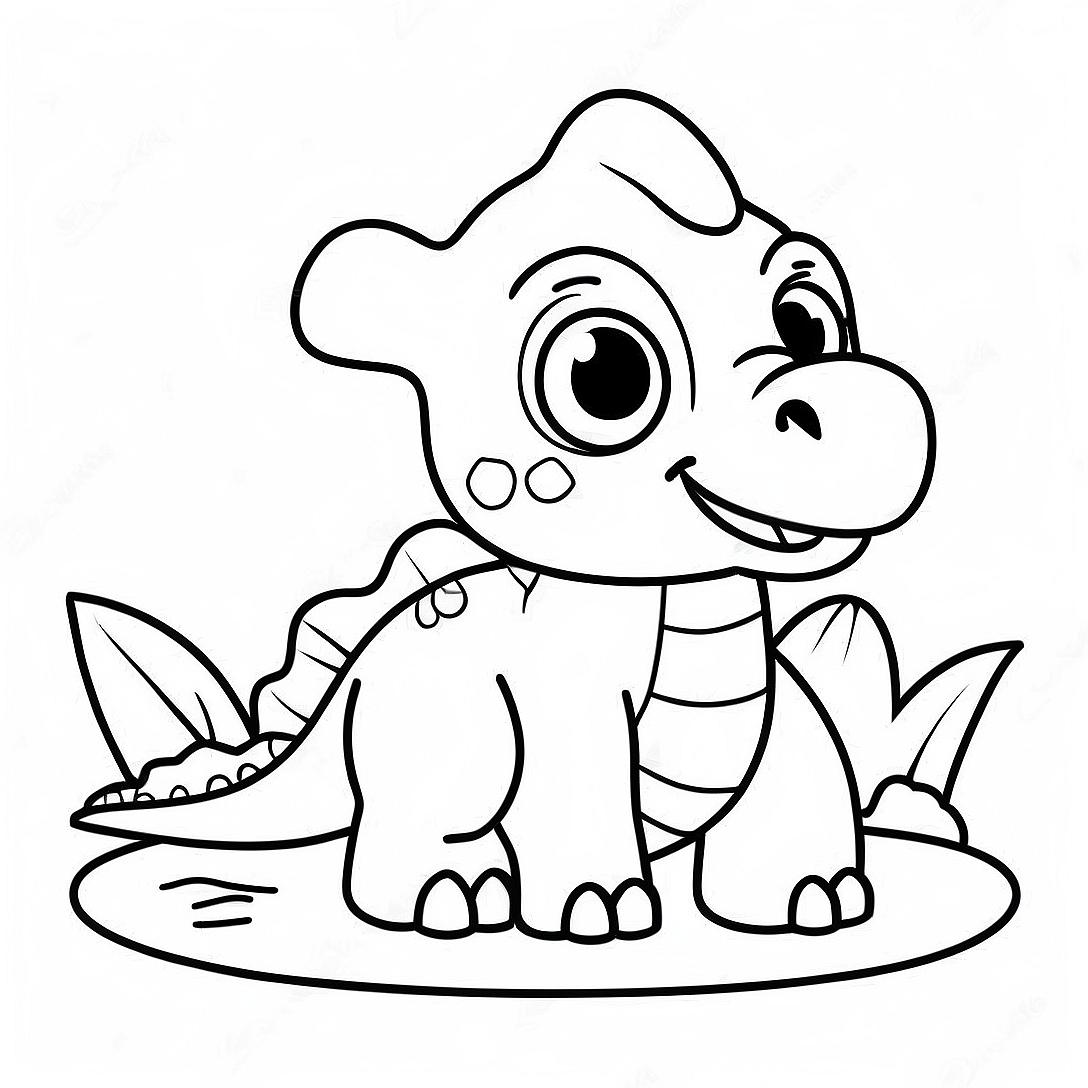 Cute Baby Dinosaur Coloring Page | Dinosaur Sheet Adventures coloring page