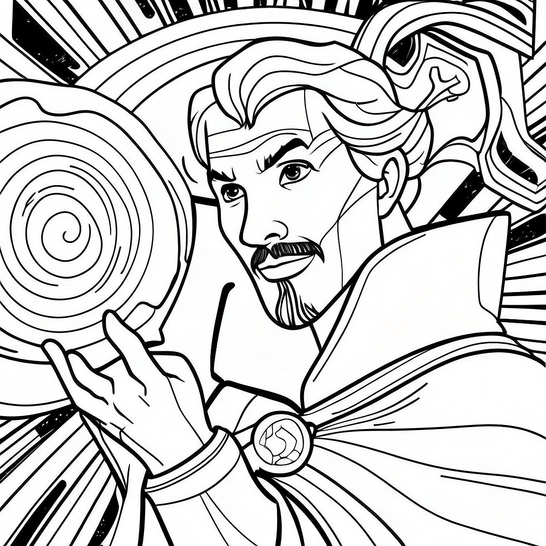 Doctor Strange Casting Spells Coloring Page | Doctor Strange coloring page