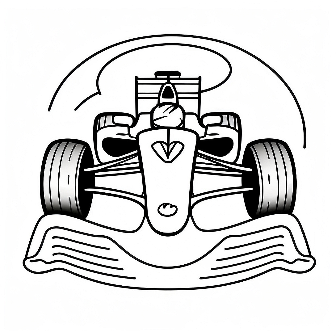 Fast Formula 1 Race Track Coloring Page | Formula 1 coloring page