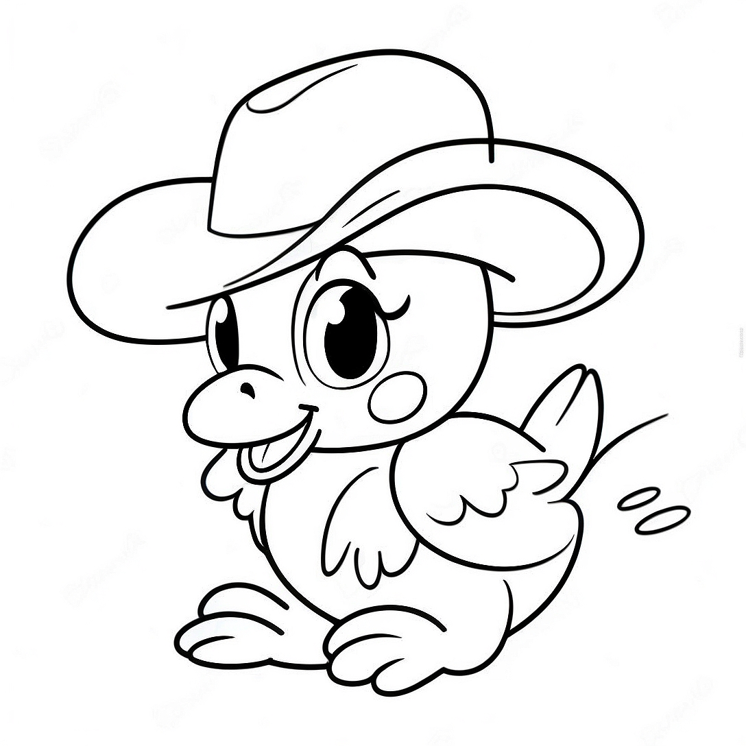 Cute Daisy Duck in a Hat Coloring Page | Daisy Duck coloring page