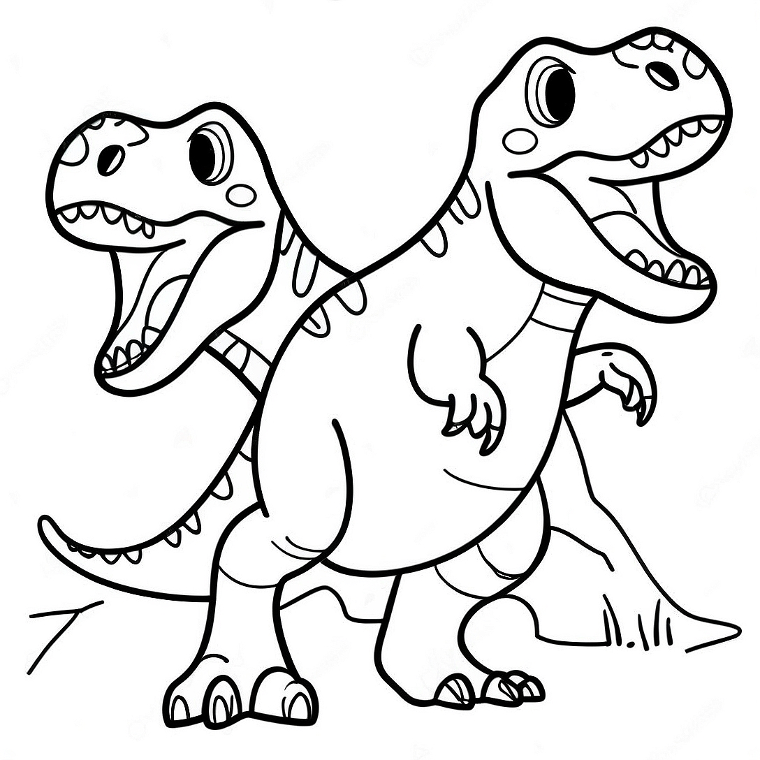 Realistic T-Rex Roaring Coloring Page | Realistic Dinosaur coloring page