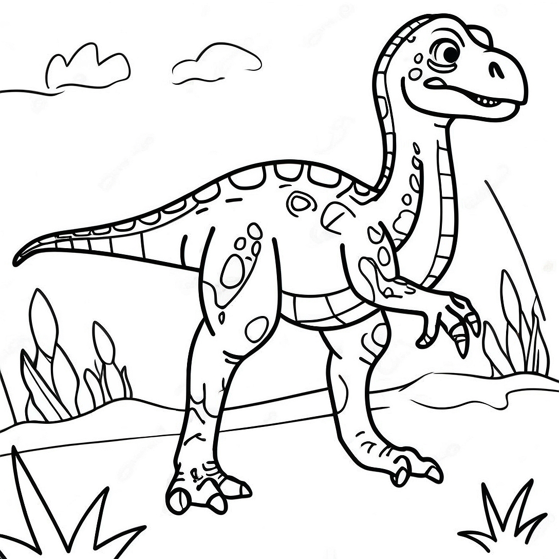 Detailed Velociraptor Hunting Coloring Page | Realistic Dinosaur coloring page