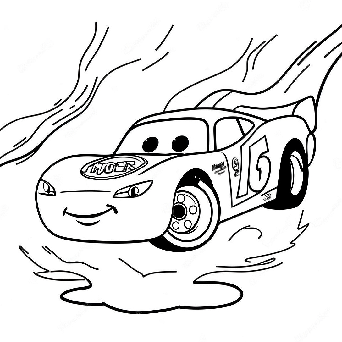 Lightning McQueen Racing Coloring Page | Cars 2 coloring page