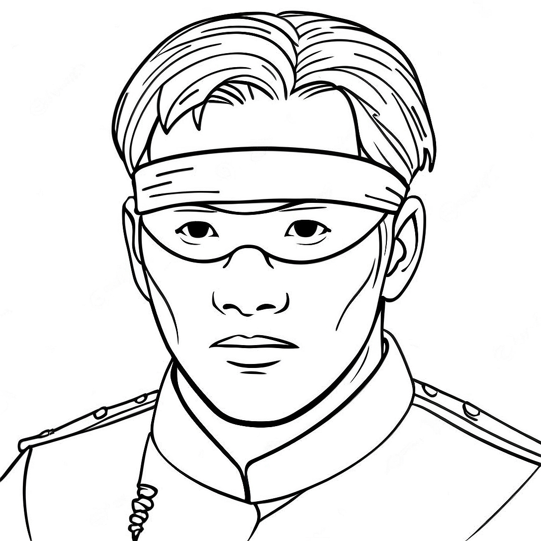 Gojo Satoru with Blindfold Coloring Page | Jujutsu Kaisen coloring page